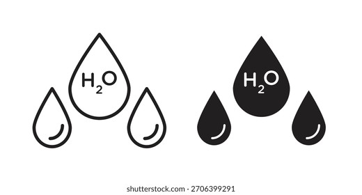 Ilustração do vetor do ícone H2o. Design plano. Símbolos de vetor de design gráfico.