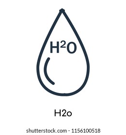 H2o icon vector isolated on white background. thin symbols or lined elements in outline style