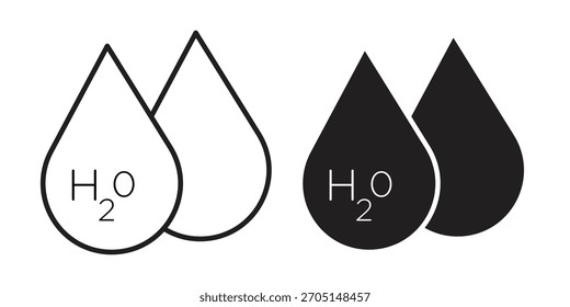 H2o icon vector modern flat and stroke designs