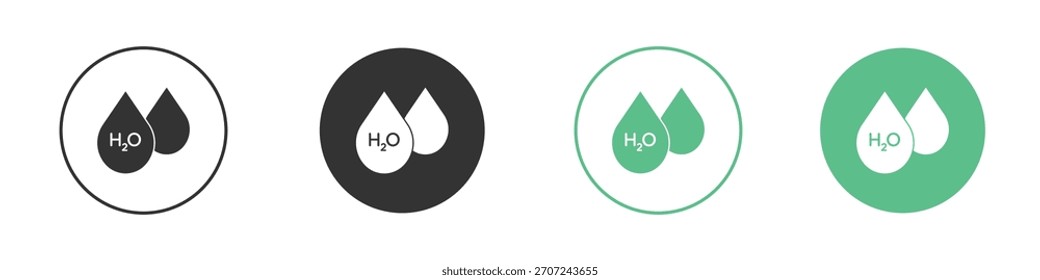H2o icon Vector simple flat graphic illustration.