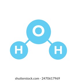h2o icon with water drop, vector stock
