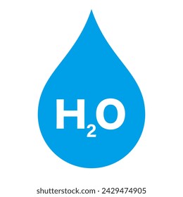 H2O icon. Water icon. Vector.