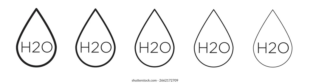 Iconos de H2o. diseños de iconos de Vector simples y modernos