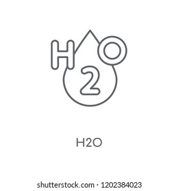 H2o linear icon. H2o concept stroke symbol design. Thin graphic elements vector illustration, outline pattern on a white background, eps 10.