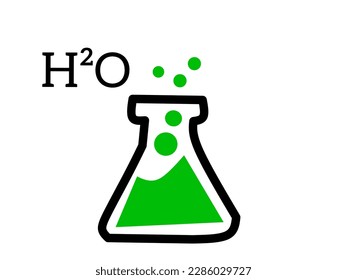 H2O Liquid flat icon isolated on white background element. Flat icon Vector illustration.