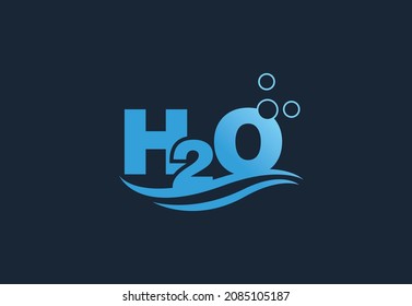 H2O Logo Concept Simple Vector Illustration