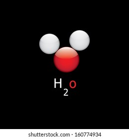 H2O molecule, chemical structure