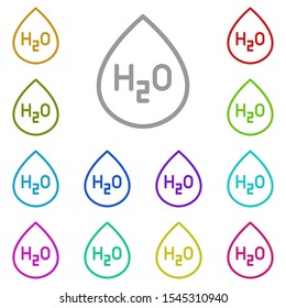 H2o multi color icon. Simple thin line, outline vector of water icons for ui and ux, website or mobile application