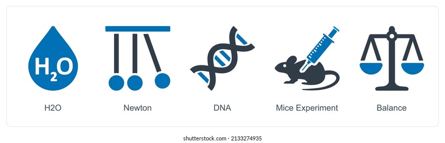 H2O And Newton Icon Concept