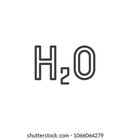 H2O outline icon. linear style sign for mobile concept and web design. Chemical formula of water line vector icon. Symbol, logo illustration. Pixel perfect vector graphics