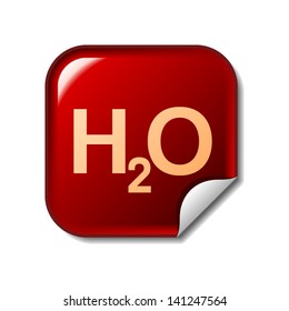 H2O sign on red sticker