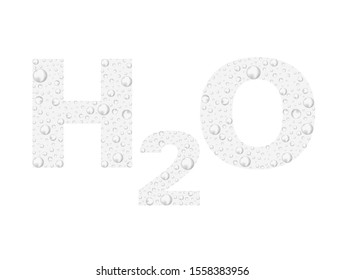 H2o Text Bubbles Chemical Water Formula Stock Vector (Royalty Free ...