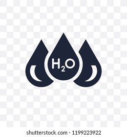 H2o transparent icon. H2o symbol design from Science collection. Simple element vector illustration on transparent background.