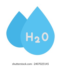 H2o Vector Flat Icon For Personal And Commercial Use.
