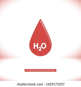 h2o vector icon 10 eps , Lorem ipsum Flat design