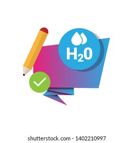 H2o Vector Icon - H2o flat graphic concept