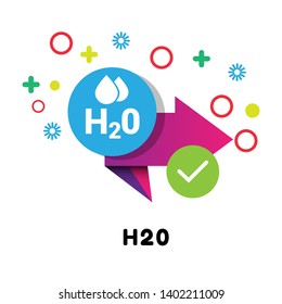 H2o Vector Icon - H2o flat graphic concept