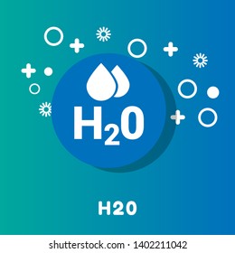 H2o Vector Icon - H2o flat graphic concept