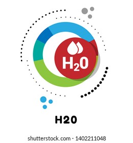 H2o Vector Icon - H2o flat graphic concept