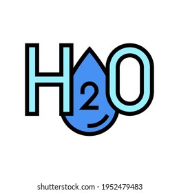 h2o water color icon vector. h2o water sign. isolated symbol illustration