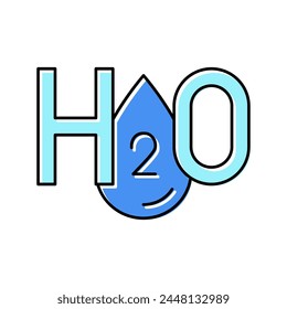 h2o water color icon vector. h2o water sign. isolated symbol illustration