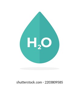 H2O Diseño artístico de línea de iconos de vectores de caída de agua. Símbolo de Aqua