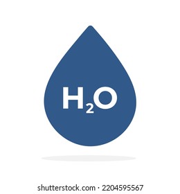 H2O Water Drop Vector Icon Water Icon. Aqua Symbol