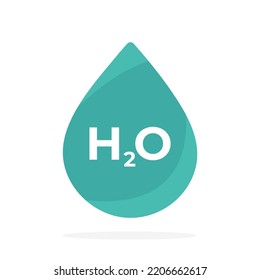 H2O Water drop vector icon water icon line art design. Aqua symbol. Water icon. Water formula