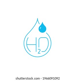 h2o water formula concept. chemical water formula