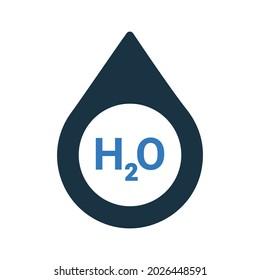 H2o, water icon. Simple editable vector design isolated on a white background.