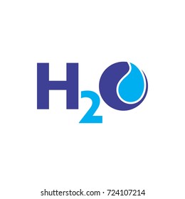 H2O Water Logo Design Vector