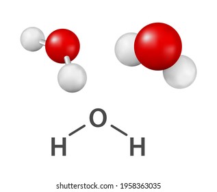 h2o molécula de agua icono 3d aislado en fondo blanco