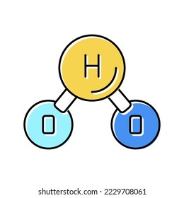 h2o water molecule color icon vector. h2o water molecule sign. isolated symbol illustration