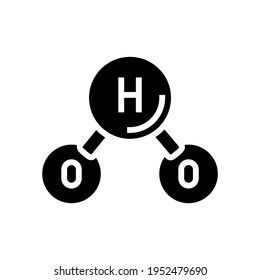 h2o water molecule glyph icon vector. h2o water molecule sign. isolated contour symbol black illustration