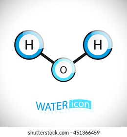 H2O. The water molecule icon. Vector Illustration