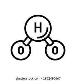 H2o Water Molecule Line Icon Vector. H2o Water Molecule Sign. Isolated Contour Symbol Black Illustration