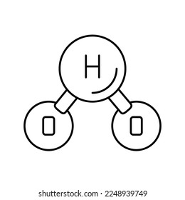 h2o water molecule line icon vector. h2o water molecule sign. isolated contour symbol black illustration