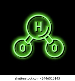 h2o water molecule neon light sign vector. h2o water molecule illustration