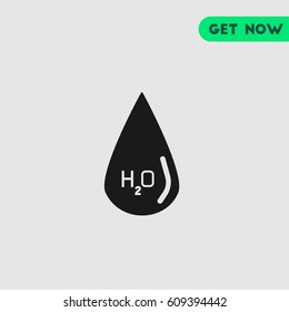 H2O Water Symbol Vector Icon, The symbol of chemical formula of water. Simple, modern flat vector illustration for mobile app, website or desktop app   