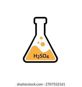 Icono de H2SO4 sobre fondo blanco