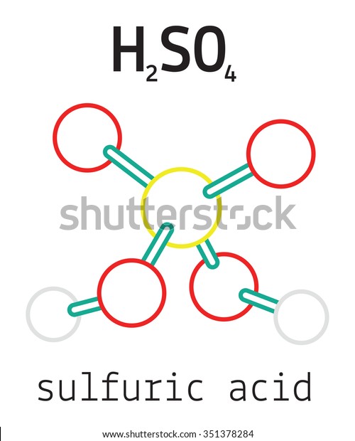 H2so4 Sulfuric Acid 3d Molecule Isolated Stock Vector Royalty Free 351378284 Shutterstock 