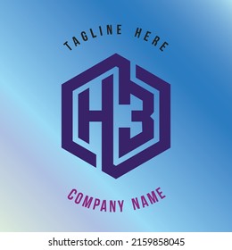 H3 Lettering Logo Simple Easy Understand Stock Vector (Royalty Free