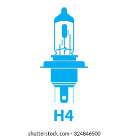 H4 car light lamp vector icon