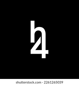 diseño del logotipo h4, monograma h4, iniciales logotipo h4