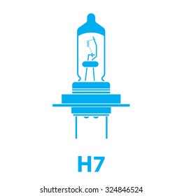 H7 car light lamp vector icon