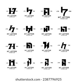 h7 letter logo icon design template