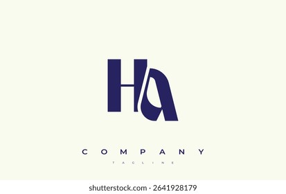 HA Abstract Geometric Logo Design. Modern and elegant logo design with simplistic typography elements, showcasing branding excellence.