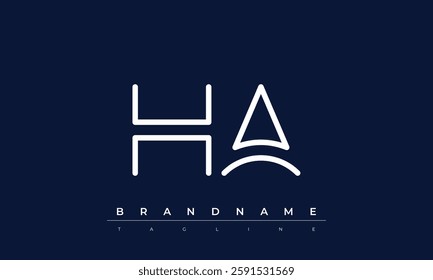 HA Abstract letter logo. This logo icon incorporate with abstract shape in the creative way