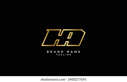 HA, AH, Abstract initial monogram letter alphabet logo design