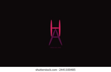 HA AH Abstract initial monogram letter alphabet logo design